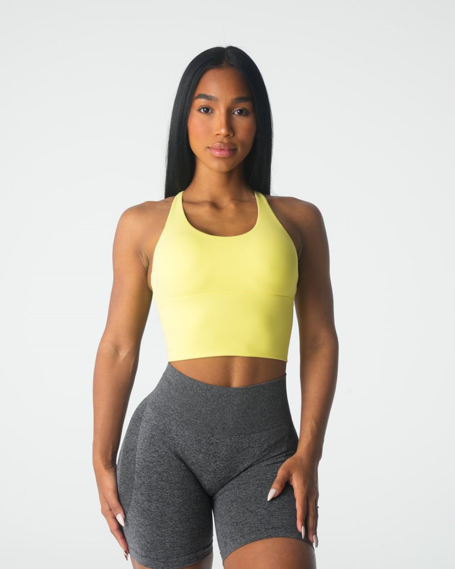 Yellow Women's NVGTN Matrix Sports Bra Dubai | 577YTNFG