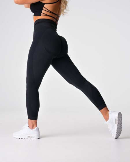 Black Women's NVGTN Contour 2.0 Seamless Leggings Dubai | FSftaeoT