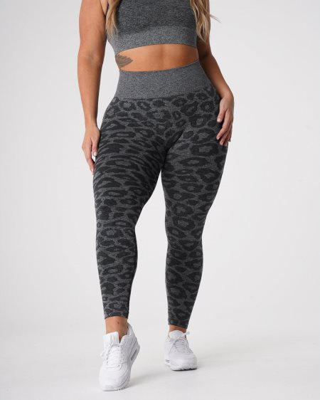 Black Women's NVGTN Leopard Seamless Leggings Dubai | GOjNztvD