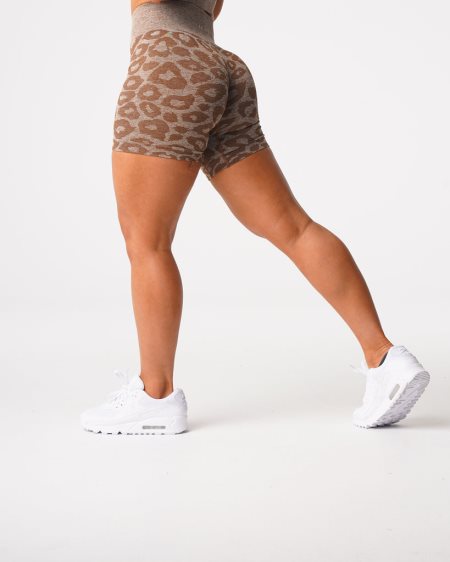 Brown Women's NVGTN Leopard Seamless Shorts Dubai | Nb7sBOiE