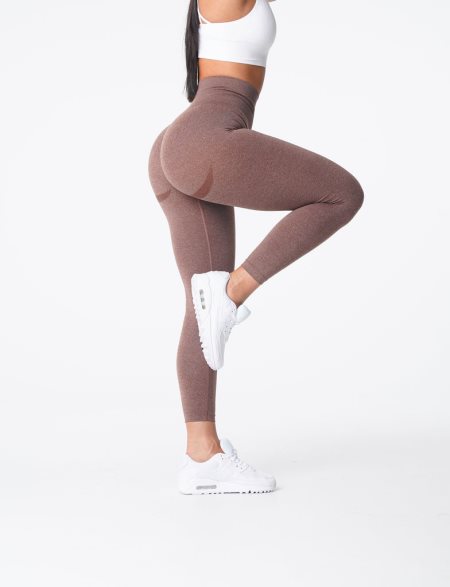 Grey Brown Women's NVGTN Curve Seamless Leggings Dubai | MY2IDeGY