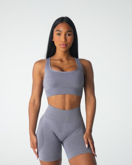 Grey Women's NVGTN Eclipse Seamless Sports Bra Dubai | D0hBg0gQ