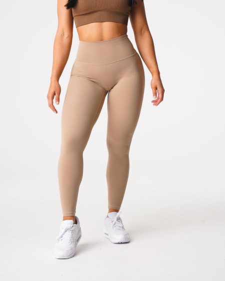 Khaki Women's NVGTN Signature 2.0 Leggings Dubai | rUaicucQ