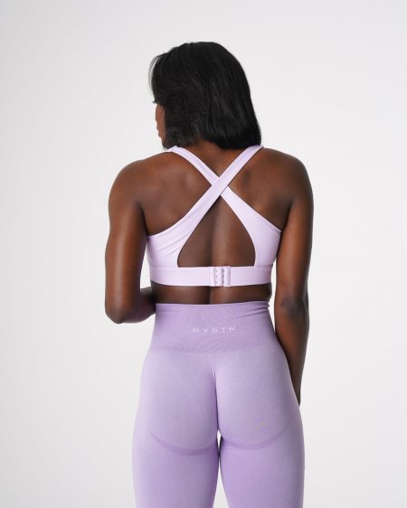 Lavender Women's NVGTN Reveal Sports Bra Dubai | vEuJZ3Q7