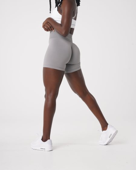 Light Grey Women's NVGTN Solid Seamless Shorts Dubai | ipuwGBKH