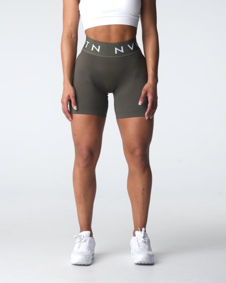 Olive Women's NVGTN Sport Seamless Shorts Dubai | 4EIXb5to