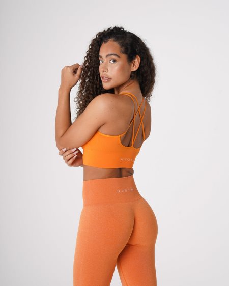 Orange Women's NVGTN Flourish Seamless Sports Bra Dubai | dUAyxnEk