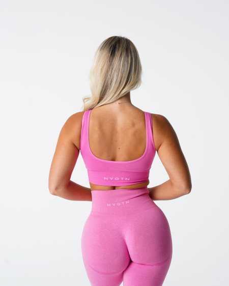 Pink Women's NVGTN Elevate Seamless Sports Bra Dubai | N98OCQLb