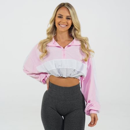 Pink Women's NVGTN Oversized Cropped Pullover Dubai | OUuxHOMQ