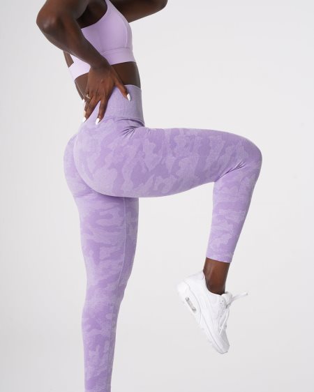 Purple Women's NVGTN Camo Seamless Leggings Dubai | HAnEyfrV