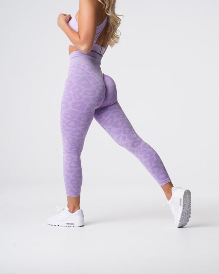 Purple Women's NVGTN Leopard Seamless Leggings Dubai | AHfLTeK5