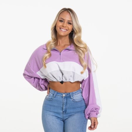 Purple Women's NVGTN Oversized Cropped Pullover Dubai | bnv1anjN