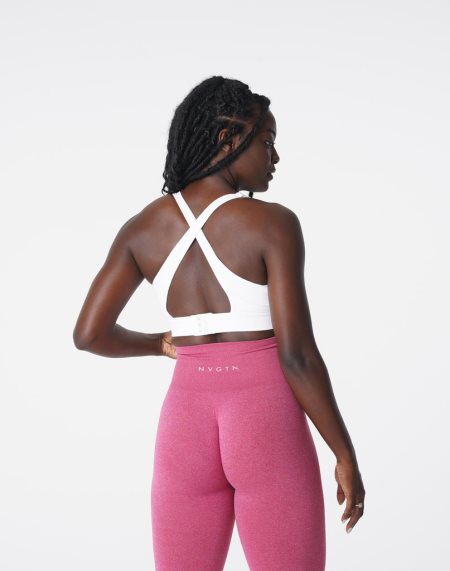 White Women's NVGTN Reveal Sports Bra Dubai | knY8aySN