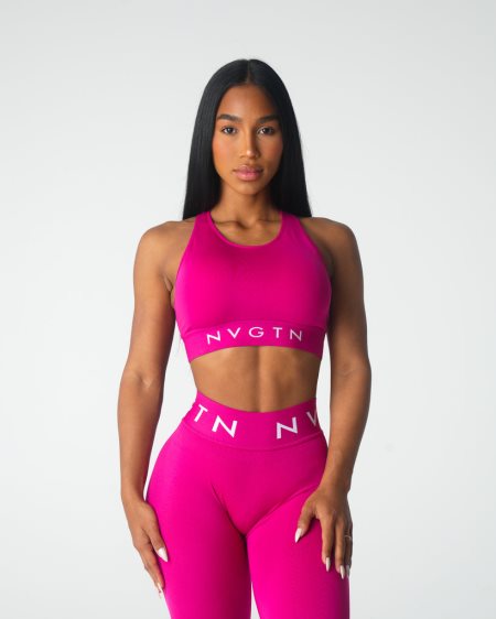 White Women's NVGTN Trilogy Sport Seamless Sports Bra Dubai | 3AgWWhQW